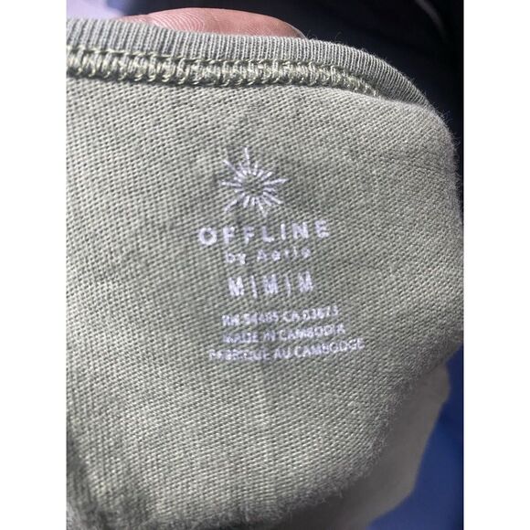 OFFLINE by Aerie Womens Green Round Neck Short Sleeve Shirt‎ Size Medium - Picture 3 of 6